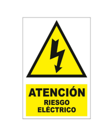Señal de Riesgo de Descargas Eléctricas Fotoluminiscente 30 x 40 cm
