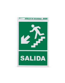 Señal Adhesiva de Papel Modelo Salida Escalera Izquierda