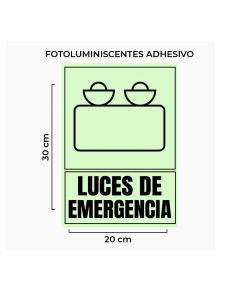 Señalética Luces de Emergencia Fotoluminiscente con Base