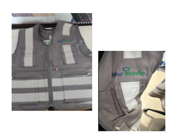 Chaleco Drill Industrial con Bordado de Logo Marverde y Cinta Reflectiva 3M