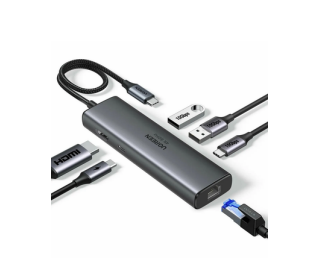 Docking USB-C 2xUSB-A 3.2, USB-C 3.2, HDMI V2.0 4K 60Hz, LAN 1GBit, PD 100W UGREEN CM512 – 45000
